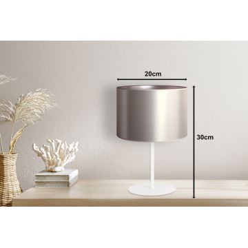 Duolla - Stolní lampa CANNES 1xE14/15W/230V 20 cm stříbrná/bílá