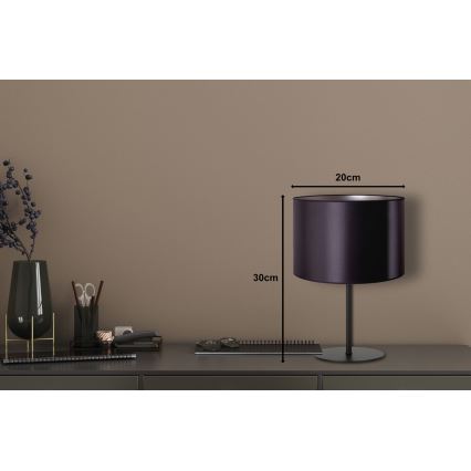 Duolla - Stolní lampa CANNES 1xE14/15W/230V pr. 20 cm černá/stříbrná