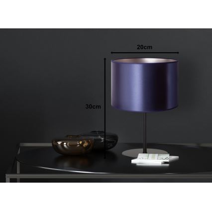 Duolla - Stolní lampa CANNES 1xE14/15W/230V pr. 20 cm modrá/stříbrná/černá