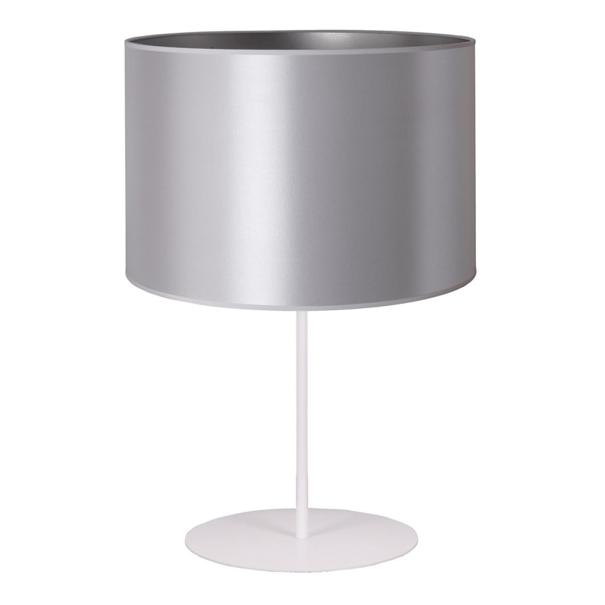 Duolla - Stolní lampa CANNES 1xE14/15W/230V pr. 20 cm stříbrná/bílá