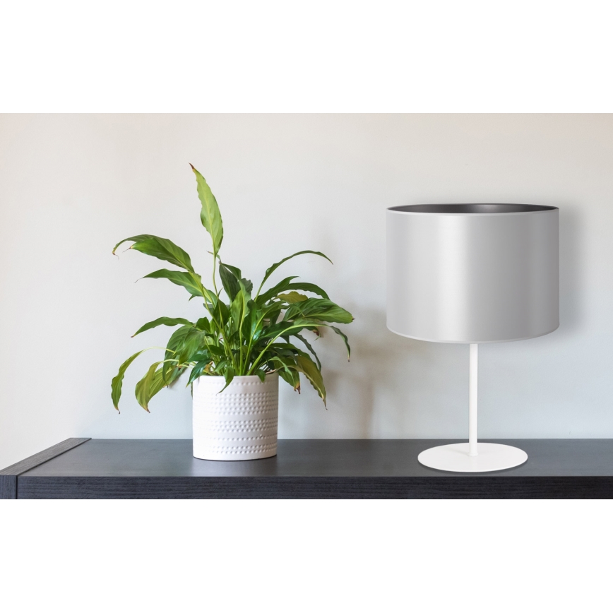 Duolla - Stolní lampa CANNES 1xE14/15W/230V pr. 20 cm stříbrná/bílá