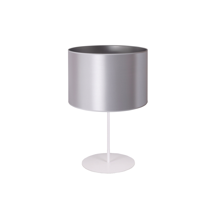 Duolla - Stolní lampa CANNES 1xE14/15W/230V pr. 20 cm stříbrná/bílá