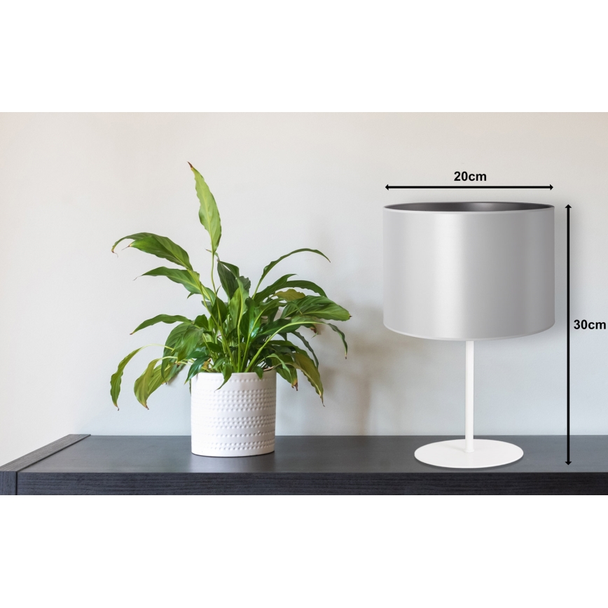 Duolla - Stolní lampa CANNES 1xE14/15W/230V pr. 20 cm stříbrná/bílá