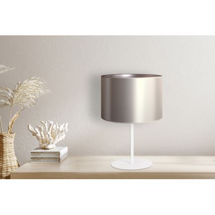 Duolla - Stolní lampa CANNES 1xE14/15W/230V pr. 20 cm stříbrná/bílá
