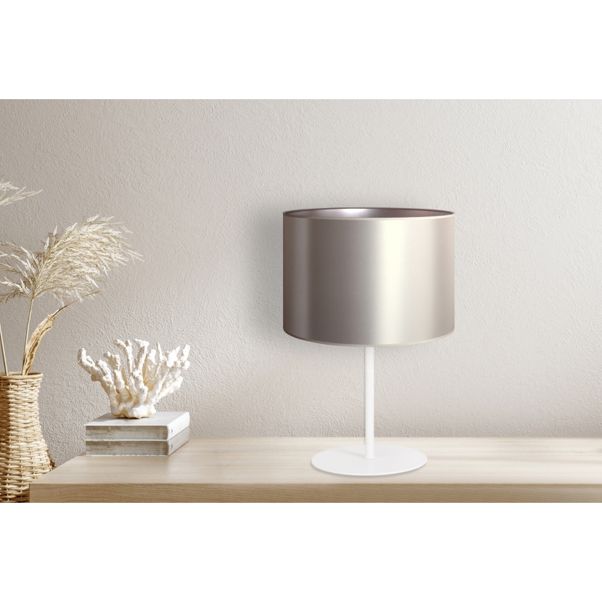 Duolla - Stolní lampa CANNES 1xE14/15W/230V pr. 20 cm stříbrná/bílá
