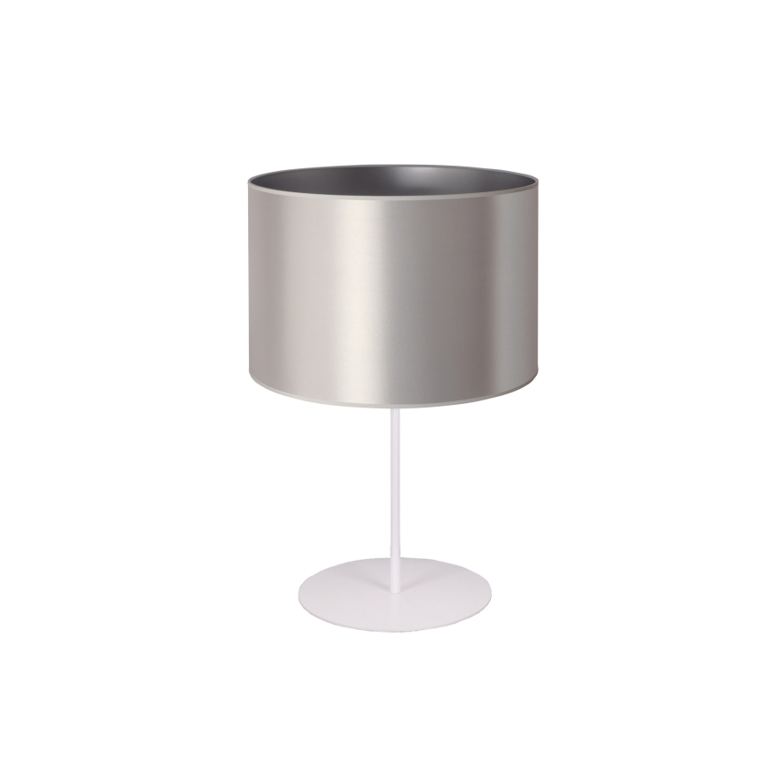 Duolla - Stolní lampa CANNES 1xE14/15W/230V pr. 20 cm stříbrná/bílá