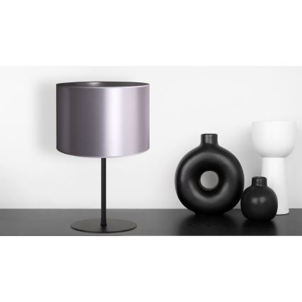 Duolla - Stolní lampa CANNES 1xE14/15W/230V pr. 20 cm stříbrná/černá