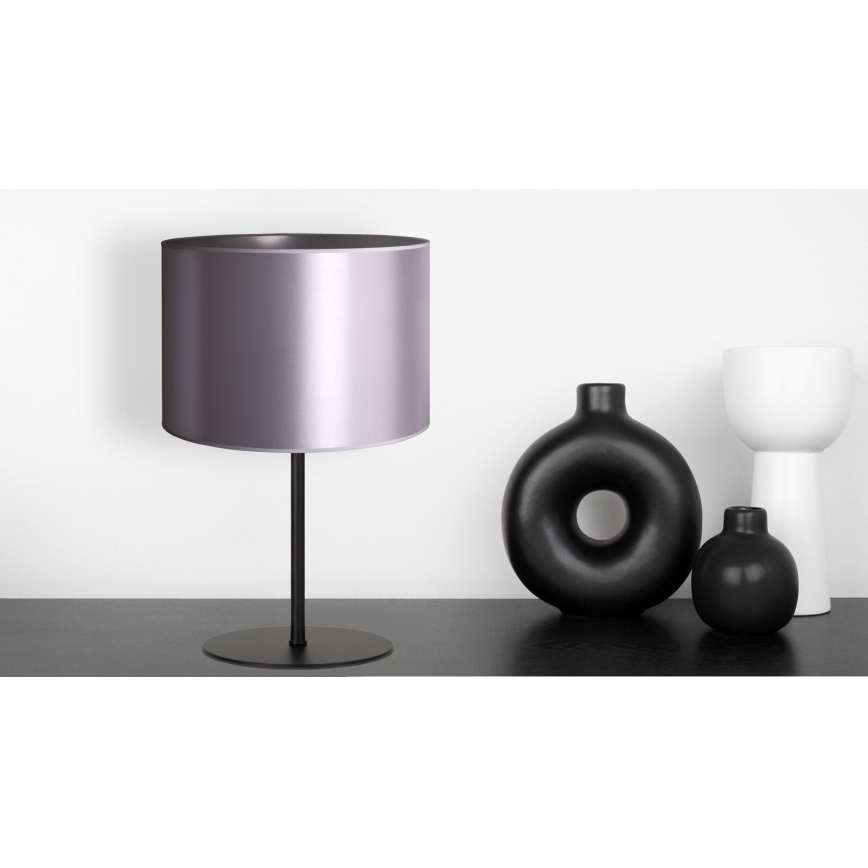 Duolla - Stolní lampa CANNES 1xE14/15W/230V pr. 20 cm stříbrná/černá
