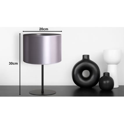 Duolla - Stolní lampa CANNES 1xE14/15W/230V pr. 20 cm stříbrná/černá