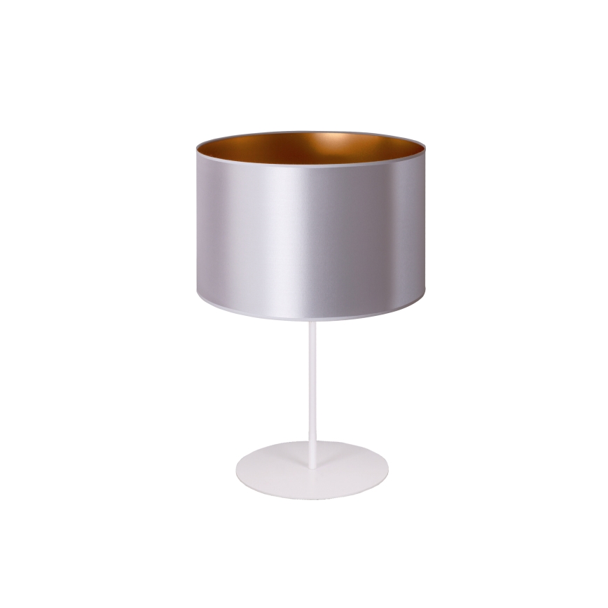 Duolla - Stolní lampa CANNES 1xE14/15W/230V pr. 20 cm stříbrná/měděná/bílá