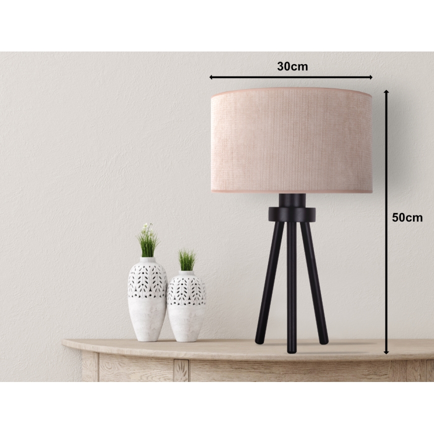 Duolla - Stolní lampa LYON 1xE27/15W/230V pr. 30 cm béžová