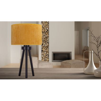Duolla - Stolní lampa LYON 1xE27/15W/230V pr. 30 cm žlutá