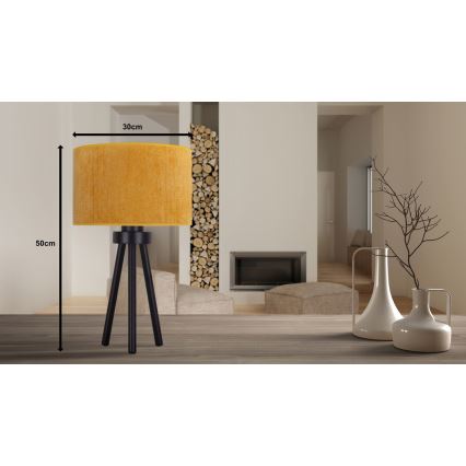 Duolla - Stolní lampa LYON 1xE27/15W/230V pr. 30 cm žlutá