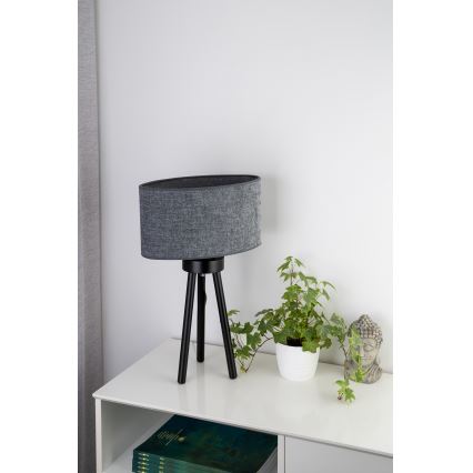 Duolla - Stolní lampa OVAL 1xE27/15W/230V pr. 30 cm šedá