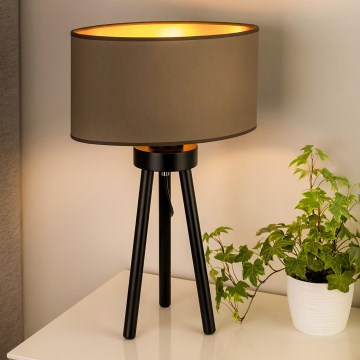 Duolla - Stolní lampa OVAL VEGAN 1xE27/15W/230V pr. 30 cm béžová