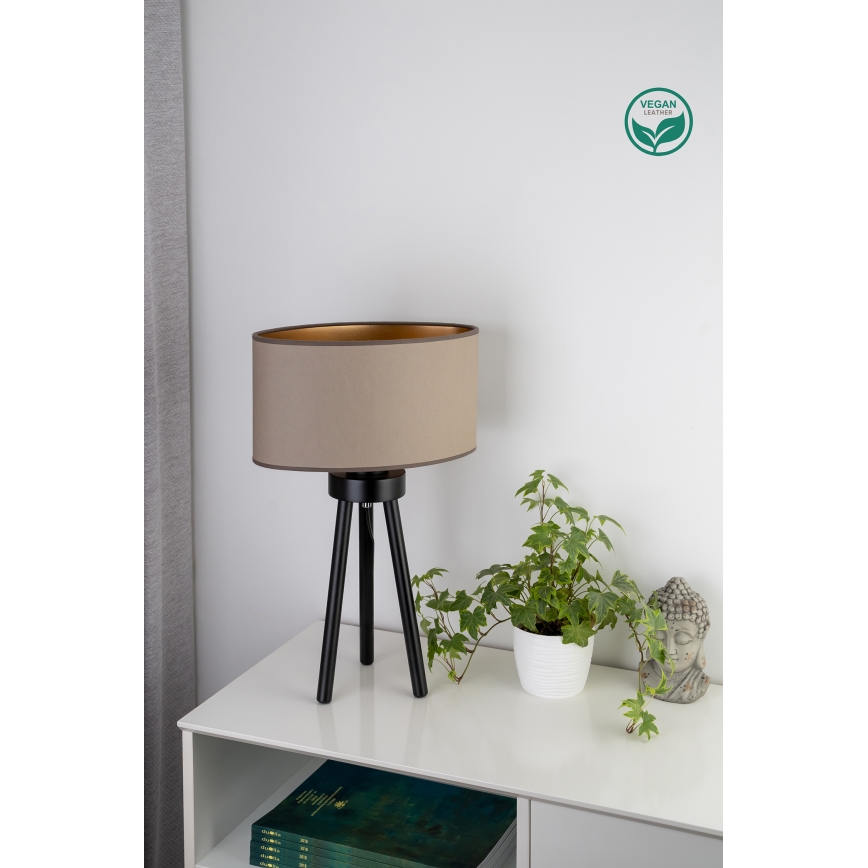 Duolla - Stolní lampa OVAL VEGAN 1xE27/15W/230V pr. 30 cm béžová