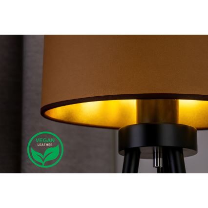 Duolla - Stolní lampa OVAL VEGAN 1xE27/15W/230V pr. 30 cm hnědá