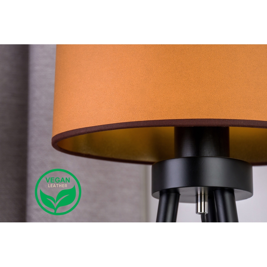 Duolla - Stolní lampa OVAL VEGAN 1xE27/15W/230V pr. 30 cm hnědá