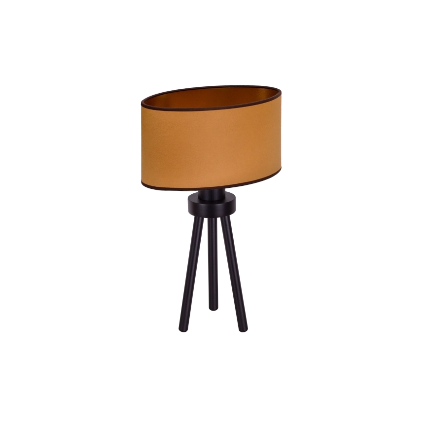Duolla - Stolní lampa OVAL VEGAN 1xE27/15W/230V pr. 30 cm hnědá