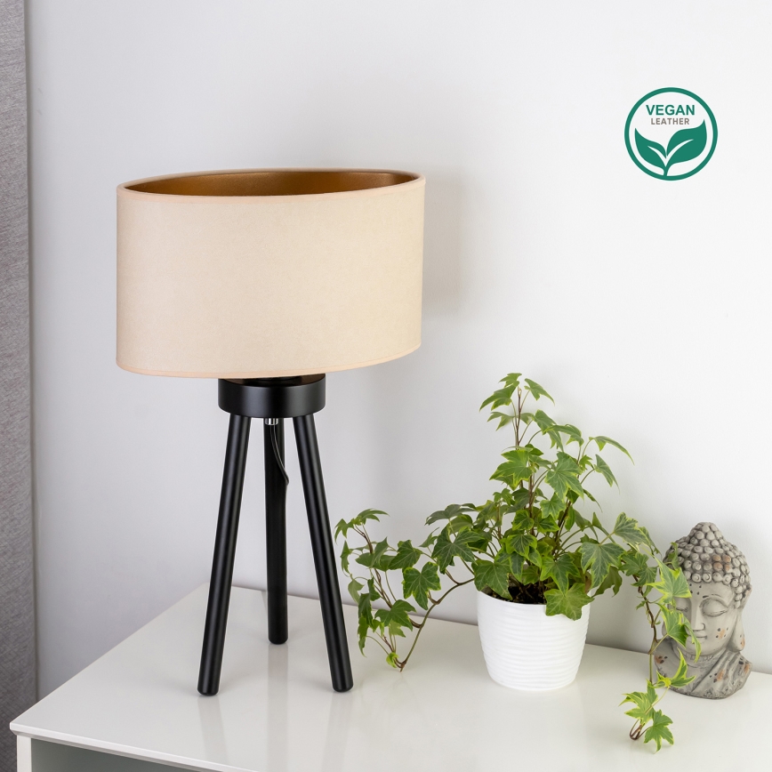 Duolla - Stolní lampa OVAL VEGAN 1xE27/15W/230V pr. 30 cm krémová