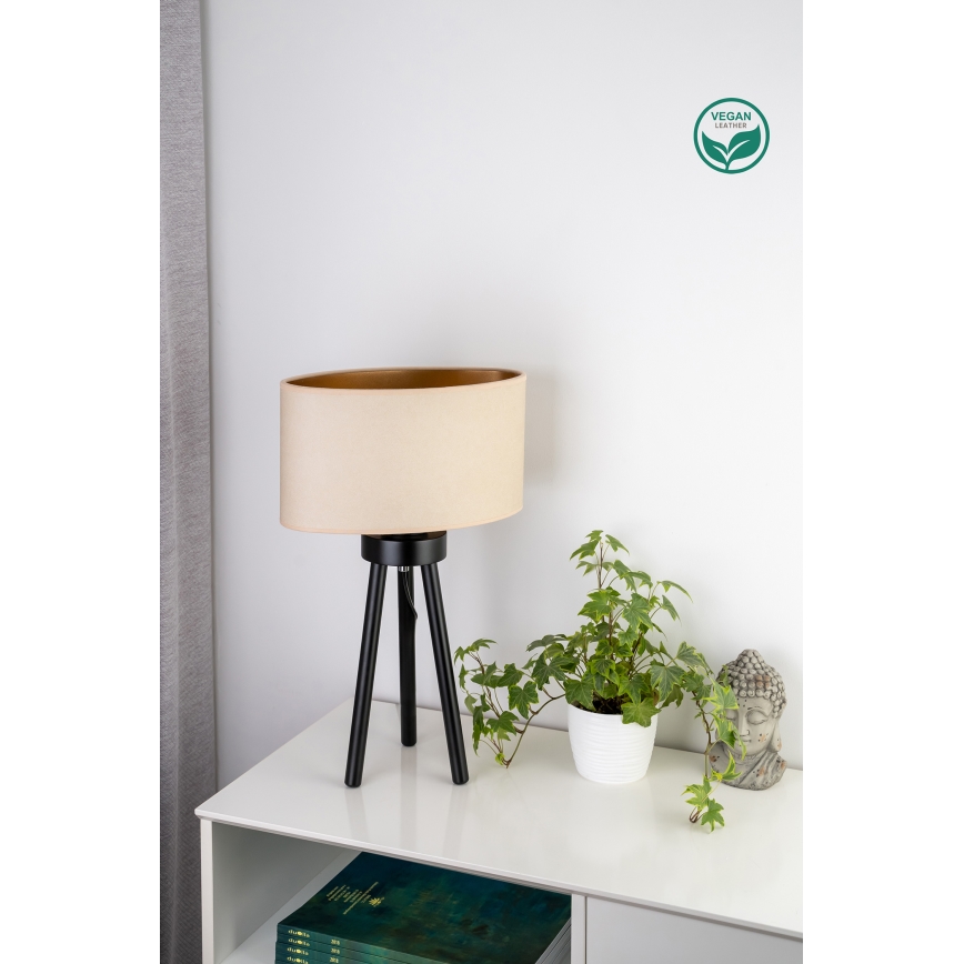 Duolla - Stolní lampa OVAL VEGAN 1xE27/15W/230V pr. 30 cm krémová