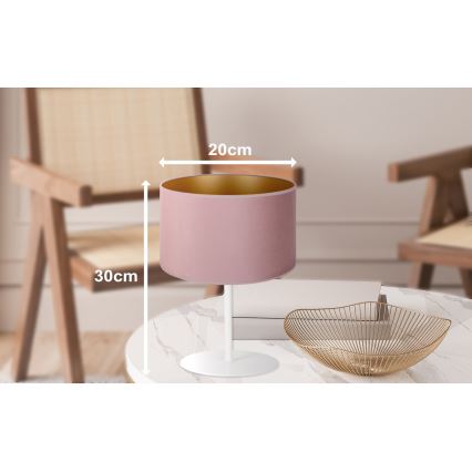 Duolla - Stolní lampa ROLLER 1xE14/15W/230V pr. 20 cm růžová/zlatá