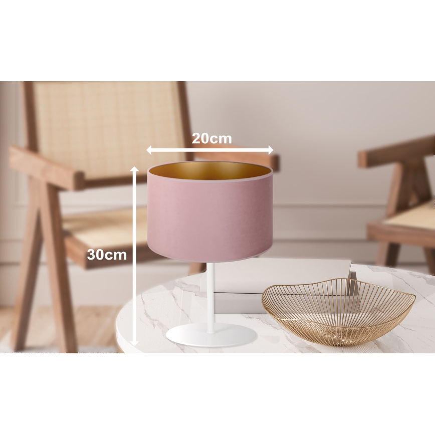 Duolla - Stolní lampa ROLLER 1xE14/15W/230V pr. 20 cm růžová/zlatá
