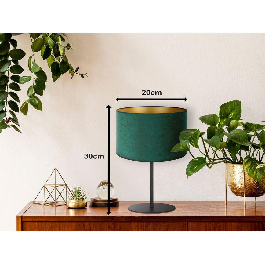 Duolla - Stolní lampa ROLLER 1xE14/15W/230V tmavě pr. 20 cm zelená/zlatá