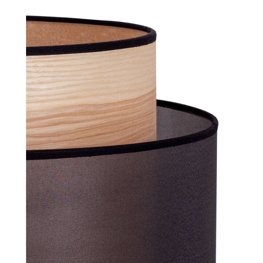Duolla - Stolní lampa WOOD BOHO 1xE27/15W/230V pr. 25 cm černá/béžová