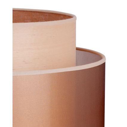 Duolla - Stolní lampa WOOD BOHO 1xE27/15W/230V pr. 25 cm měděná/hnědá/béžová