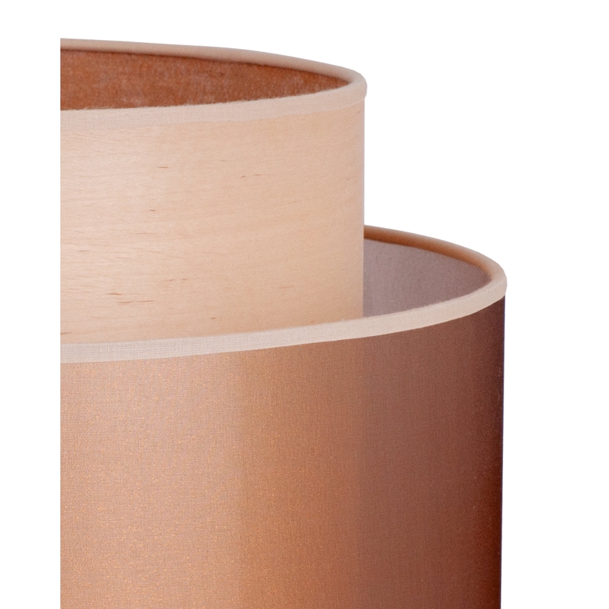 Duolla - Stolní lampa WOOD BOHO 1xE27/15W/230V pr. 25 cm měděná/hnědá/béžová