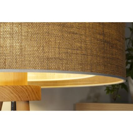 Duolla - Stolní lampa YUTE BOHO 1xE27/15W/230V pr. 25 cm hnědá/krémová
