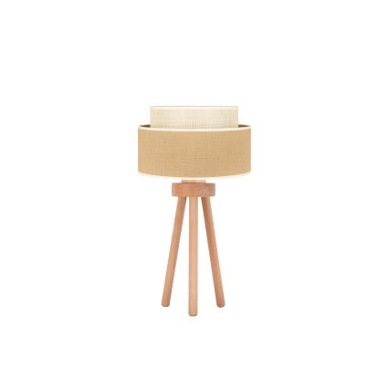 Duolla - Stolní lampa YUTE BOHO 1xE27/15W/230V pr. 25 cm hnědá/krémová