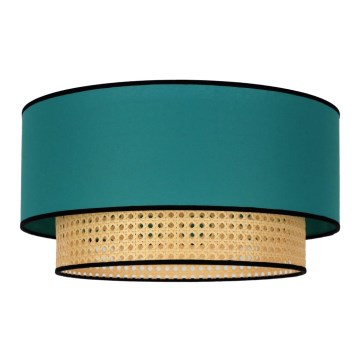 Duolla - Stropní svítidlo BOHO 1xE27/15W/230V pr. 45 cm tyrkysová/ratan