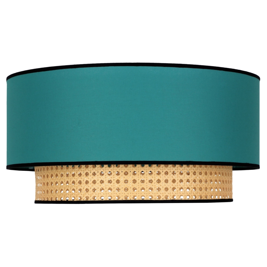 Duolla - Stropní svítidlo BOHO 1xE27/15W/230V pr. 45 cm tyrkysová/ratan