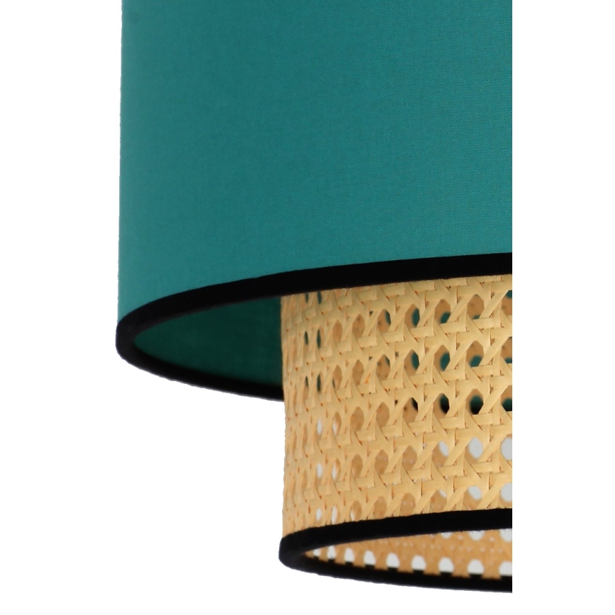 Duolla - Stropní svítidlo BOHO 1xE27/15W/230V pr. 45 cm tyrkysová/ratan