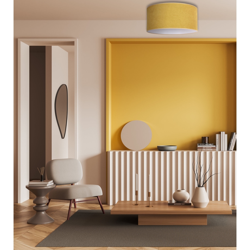 Duolla - Stropní svítidlo BRISTOL 3xE27/15W/230V pr. 60 cm žlutá/bílá