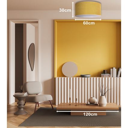 Duolla - Stropní svítidlo BRISTOL 3xE27/15W/230V pr. 60 cm žlutá/bílá