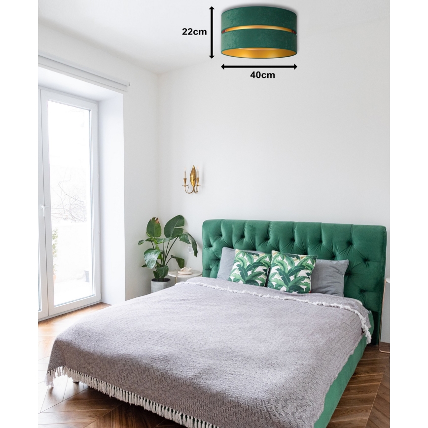 Duolla - Stropní svítidlo DUO 1xE27/40W/230V pr. 40 cm zelená/zlatá