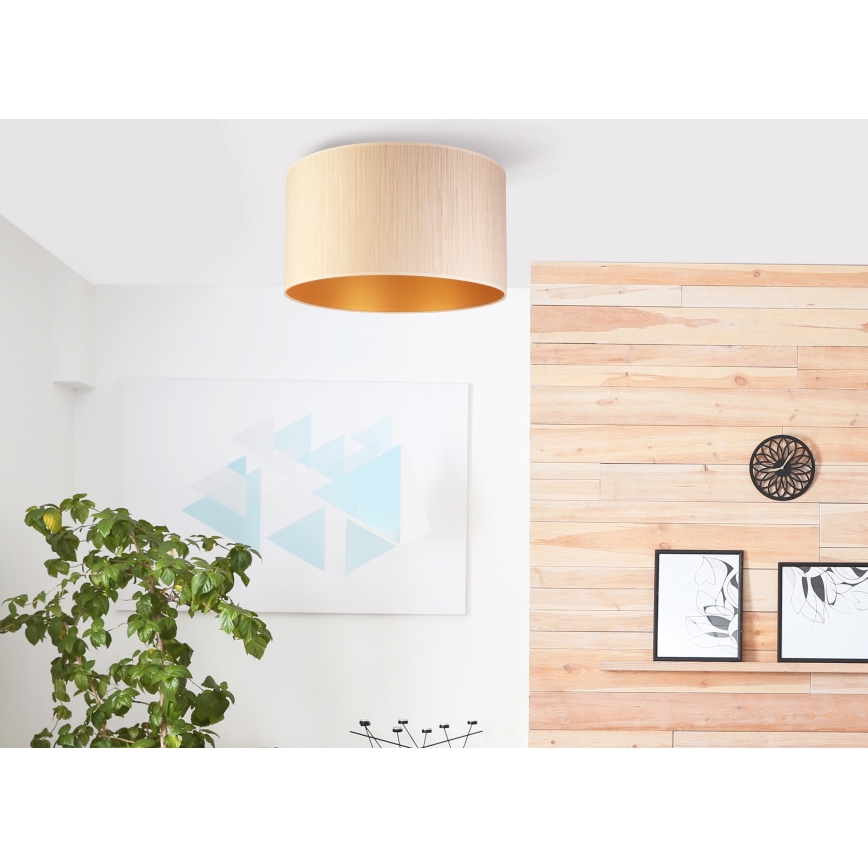 Duolla - Stropní svítidlo ESSEX 1xE27/40W/230V pr. 45 cm béžová/zlatá