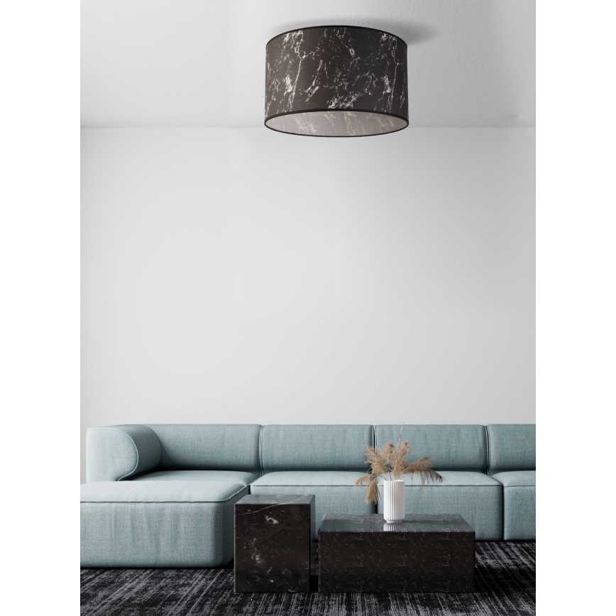 Duolla - Stropní svítidlo MARBLE 1xE27/40W/230V pr. 45 cm černá/bílá