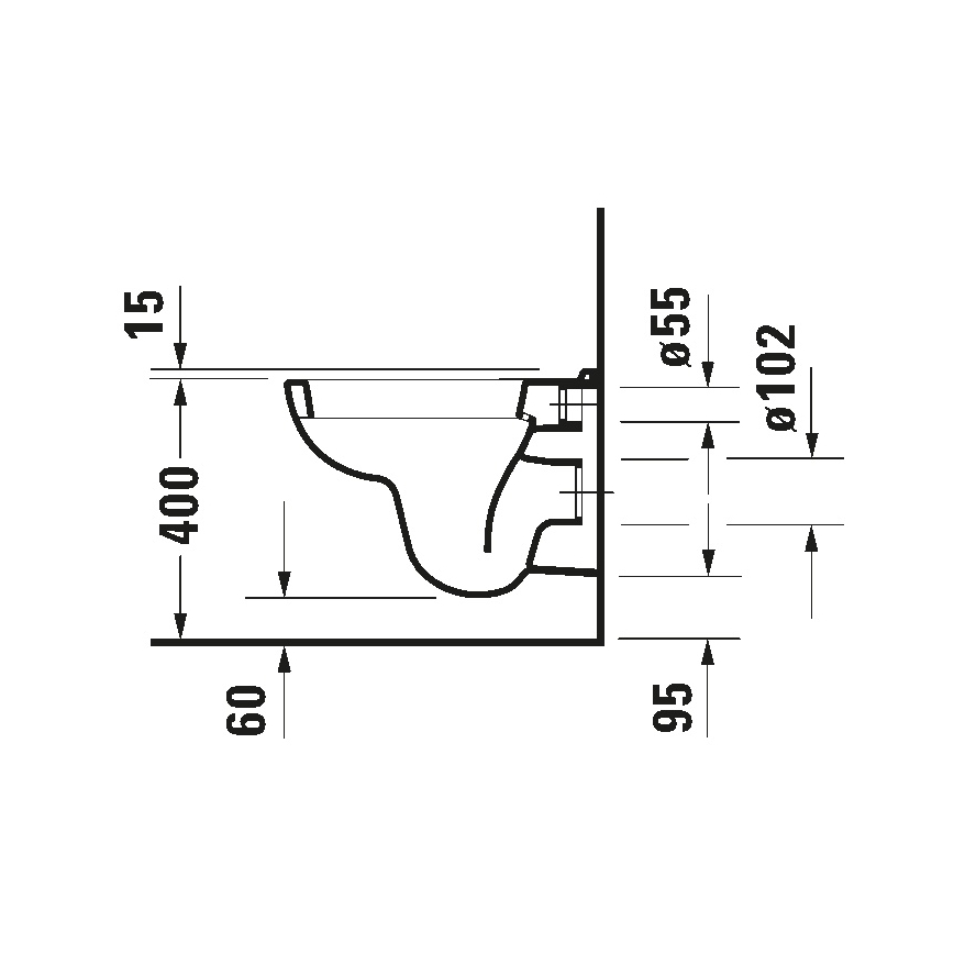 Duravit 22110900002 - Závěsné WC D-CODE keramika/lesklá bílá
