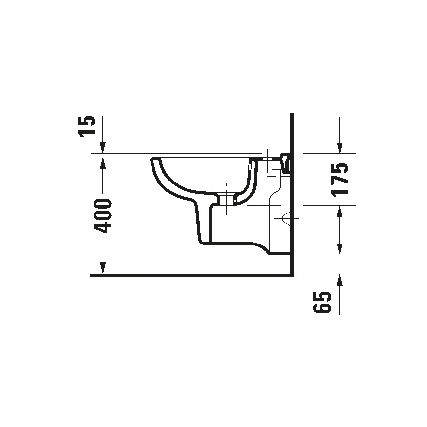 Duravit 22371500002 - Závěsný bidet D-CODE keramika/lesklá bílá