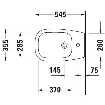 Duravit 22571500002 - Závěsný bidet D-CODE keramika/lesklá bílá
