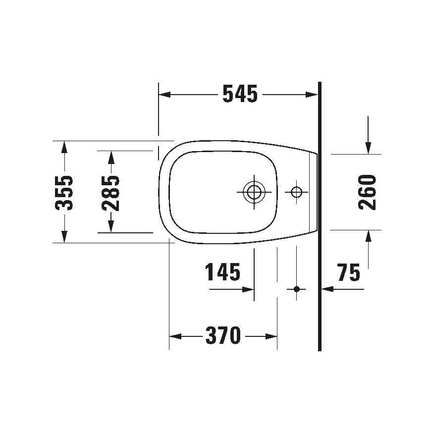Duravit 22571500002 - Závěsný bidet D-CODE keramika/lesklá bílá