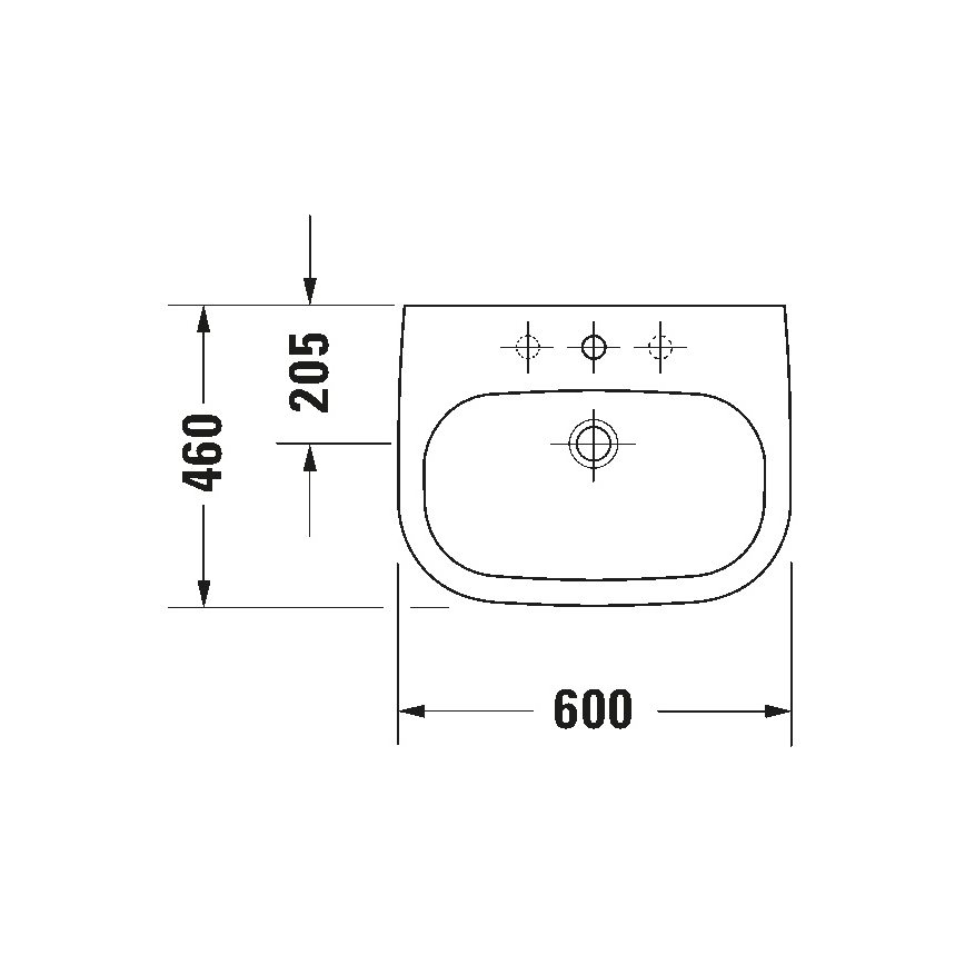 Duravit 23106000002 - Závěsné umyvadlo D-CODE 60x46 cm keramika/lesklá bílá