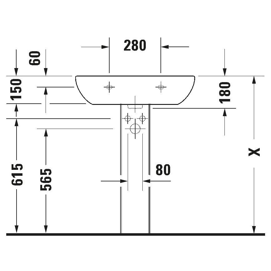 Duravit 23106500002 - Závěsné umyvadlo D-CODE 65x50 cm keramika/lesklá bílá