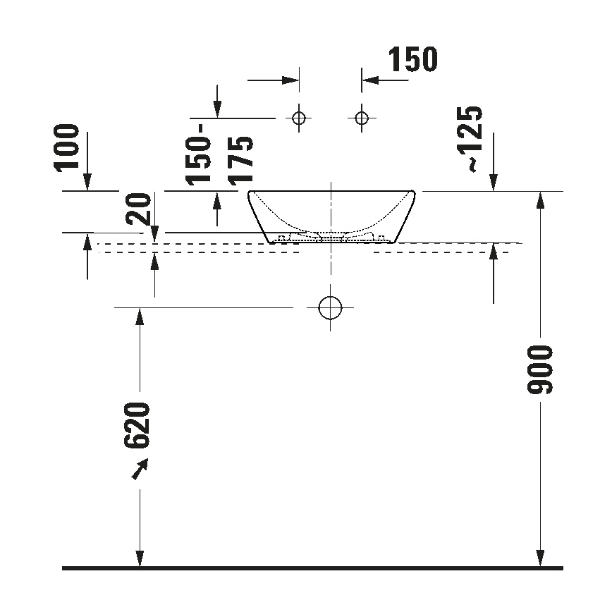 Duravit 2397400070 - Umyvadlo na desku D-NEO 40x40 cm keramika/lesklá bílá