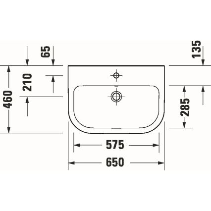 Duravit 23986500002 - Závěsné umyvadlo D-CODE 65x46 cm keramika/lesklá bílá