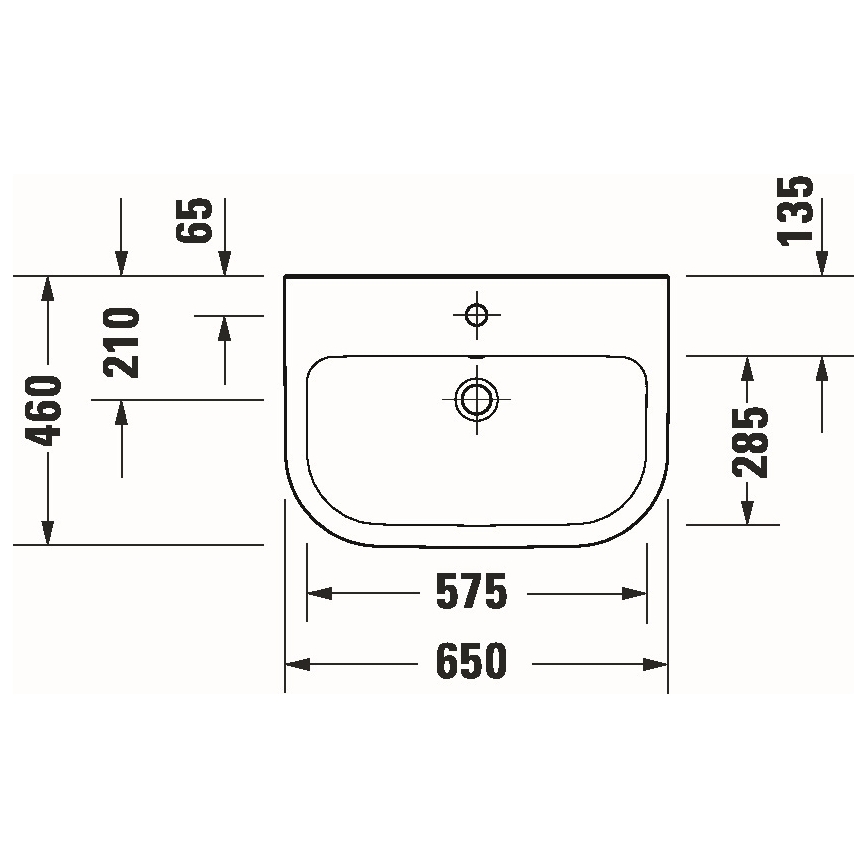 Duravit 23986500002 - Závěsné umyvadlo D-CODE 65x46 cm keramika/lesklá bílá